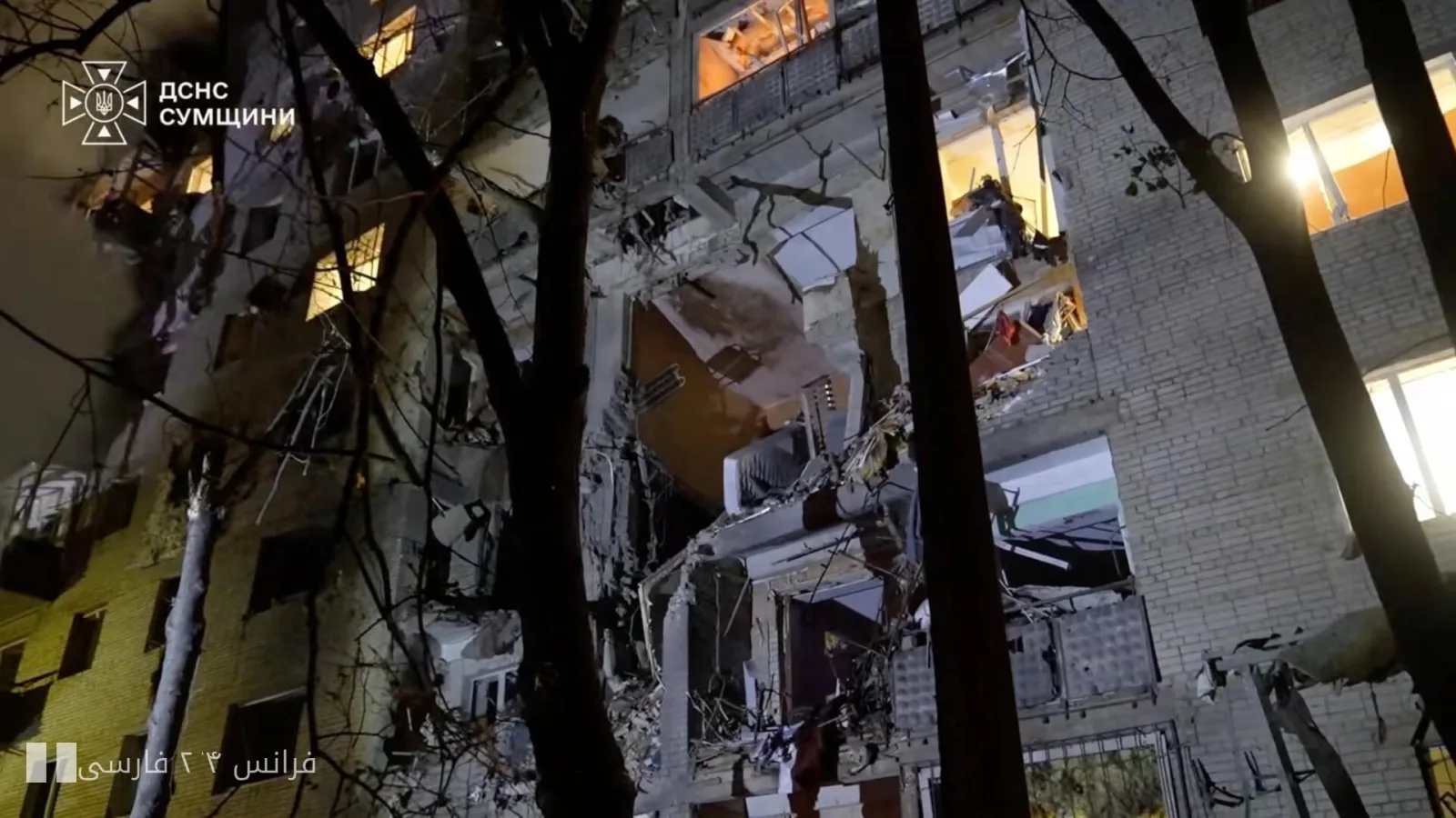 Russian airstrikes on a residential building in Sumy, Ukraine, claimed the lives of two people