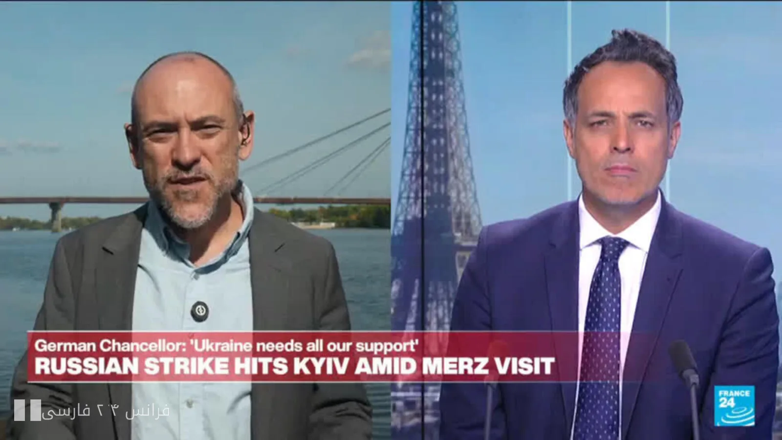 بمباران کی‌یف در حین بازدید صدراعظم آلمان فردریش مرز
